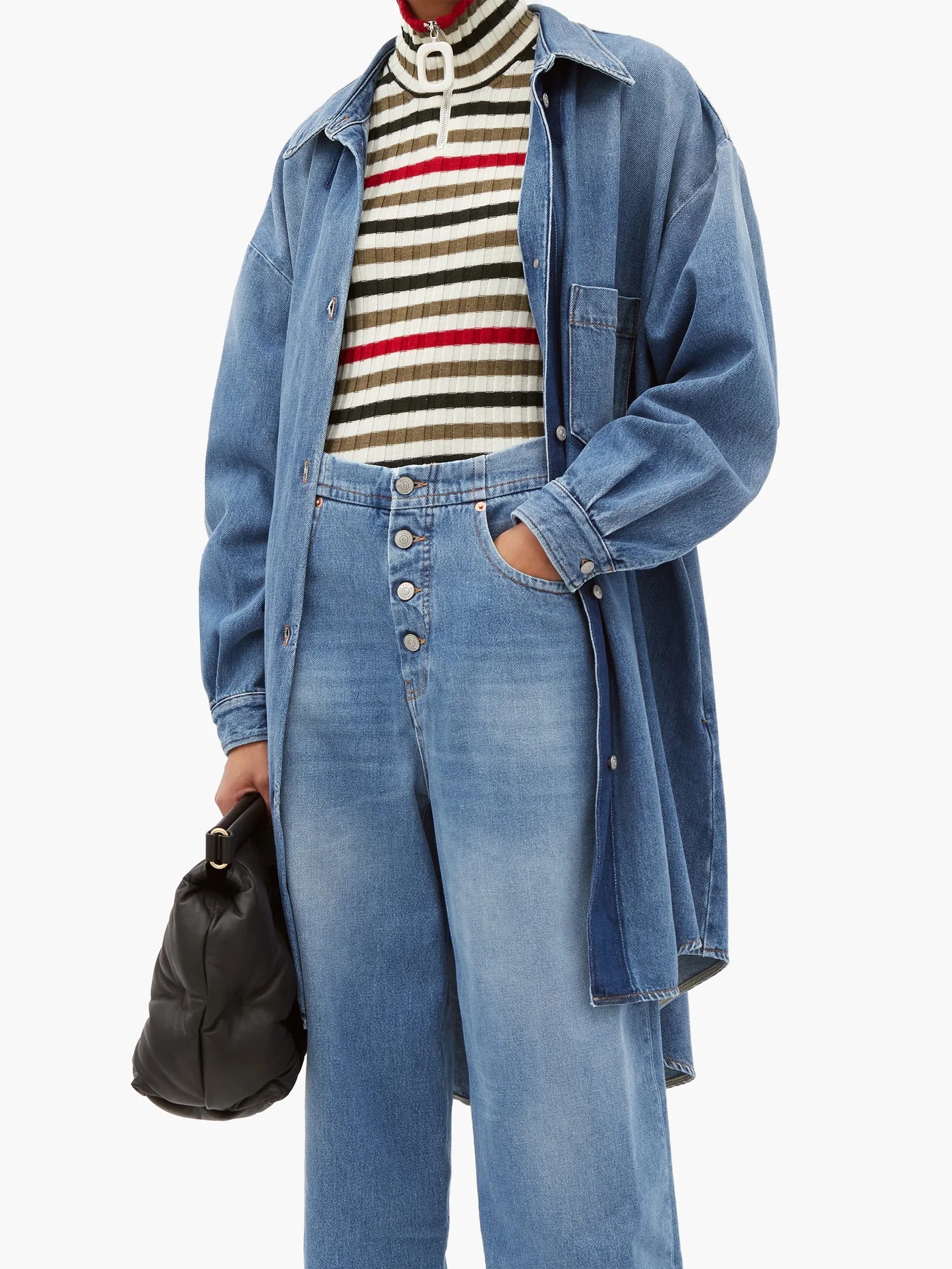 Oversized cotton-denim shirt - 2