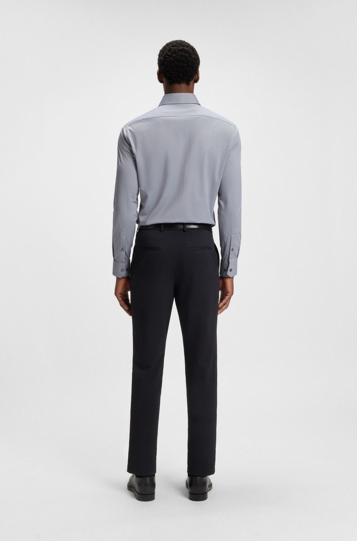 REGULAR-FIT SHIRT IN STRUCTURED STRETCH FABRIC - 5