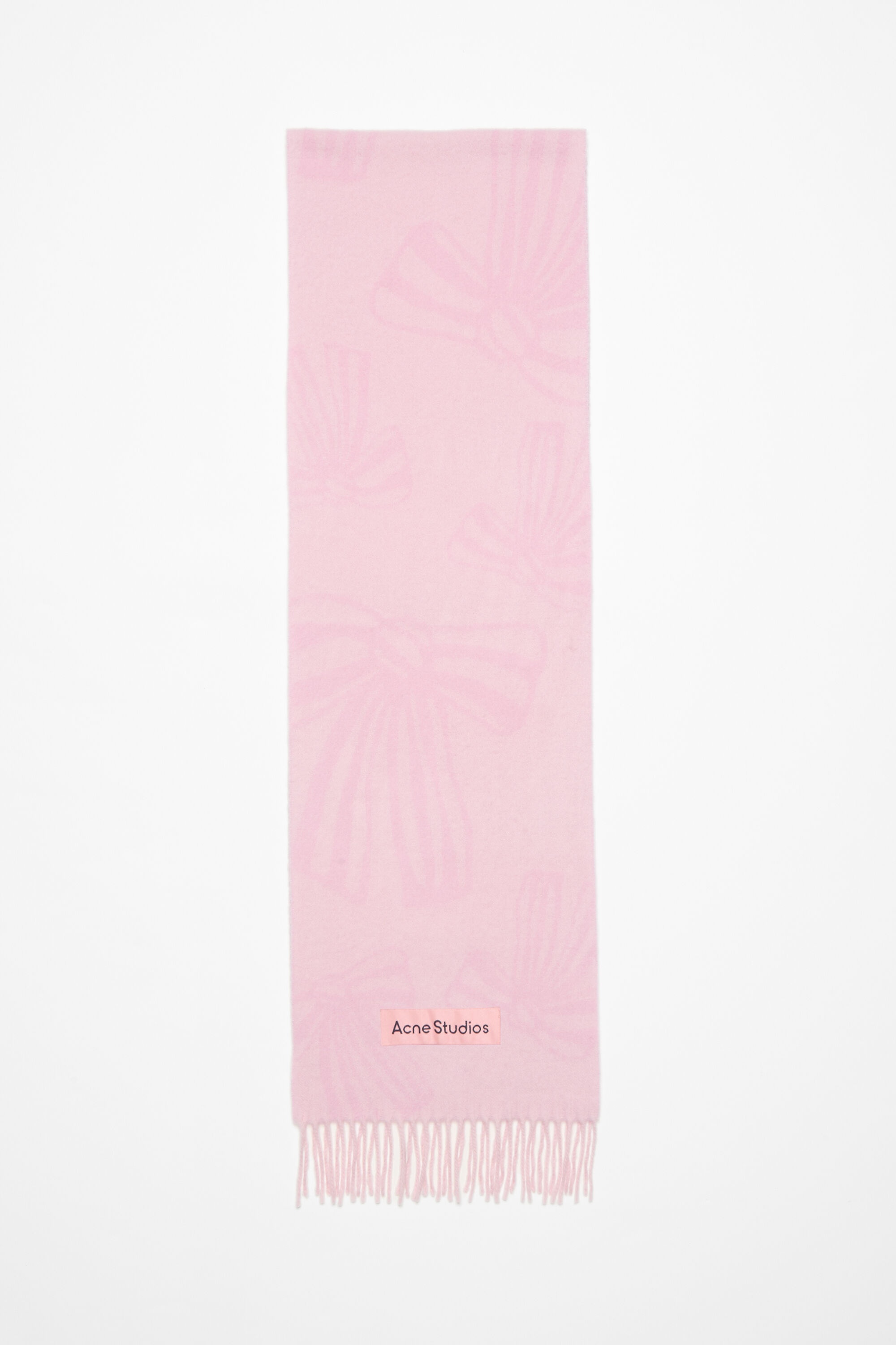 Cashmere jacquard scarf - Baby pink - 1