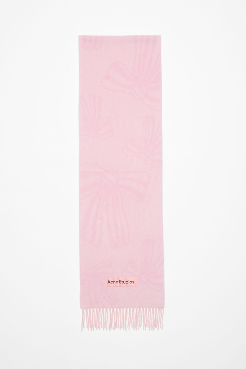 Cashmere jacquard scarf - Baby pink 1