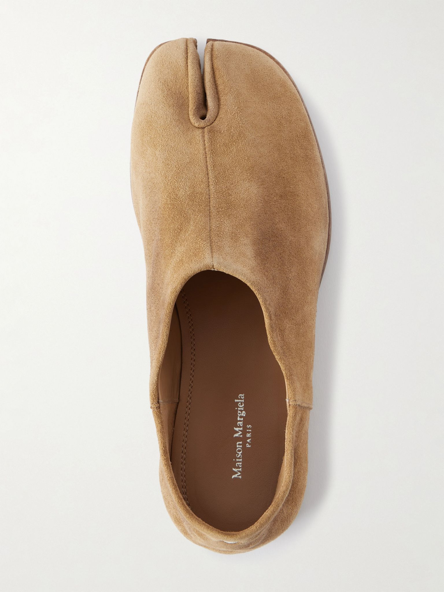 Tabi split-toe suede collapsible-heel loafers Camel - 5