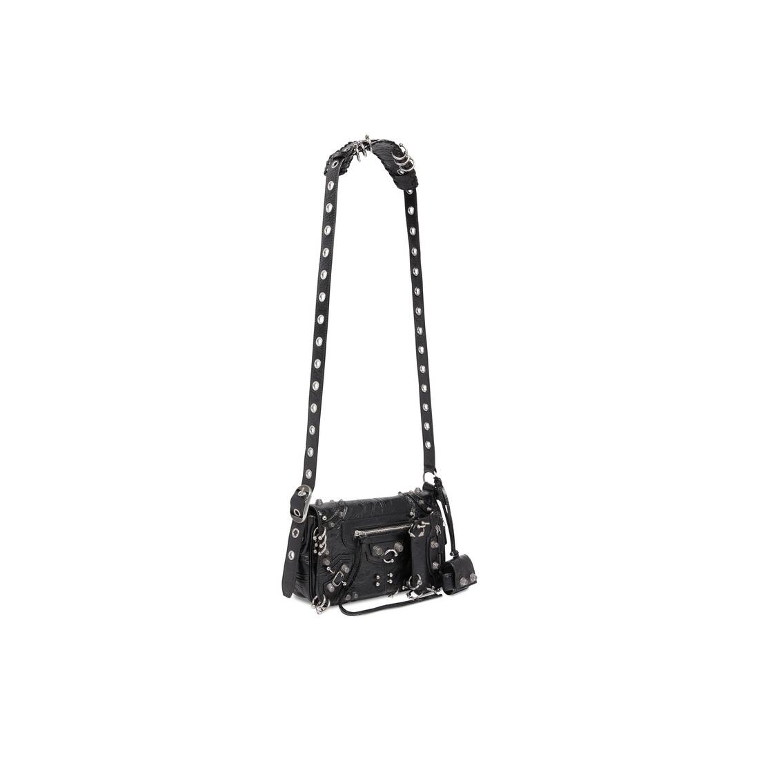 Men's Le Cagole Men Xs Flap Bag With Piercing in Black - 3