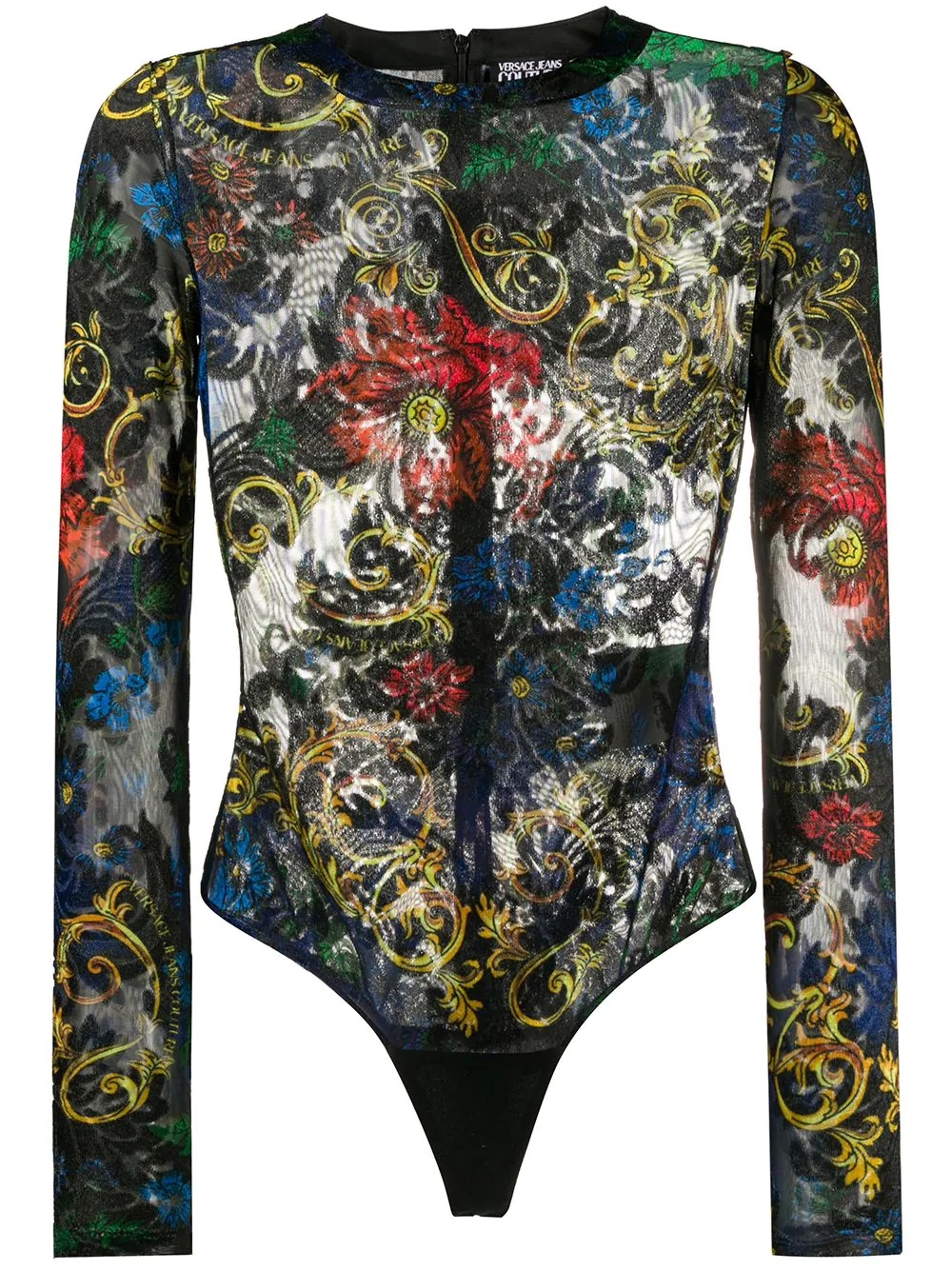 floral baroque print bodysuit - 1