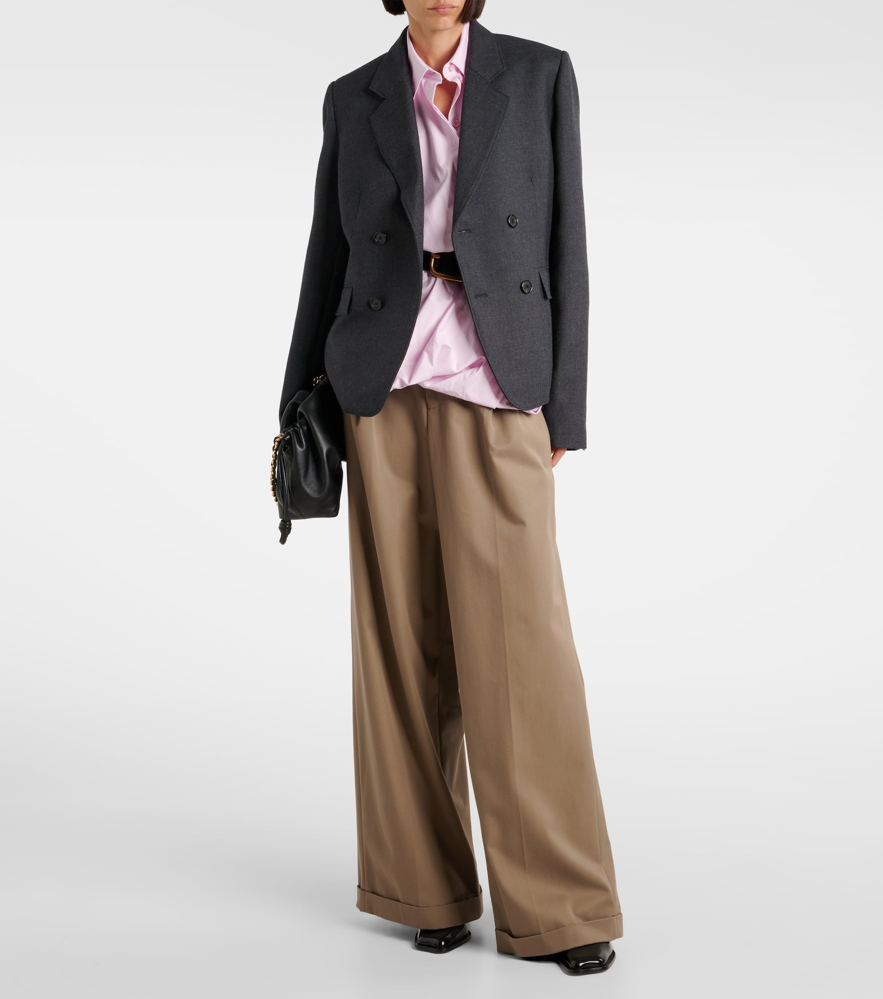 Cropped wool blazer - 2
