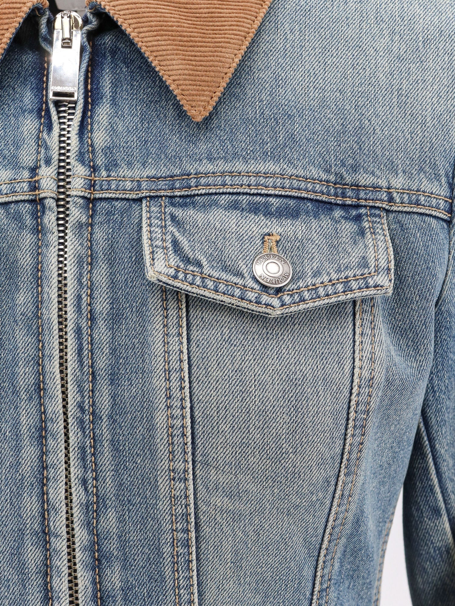 Alexander Mcqueen Denim Jacket With Volant - 4