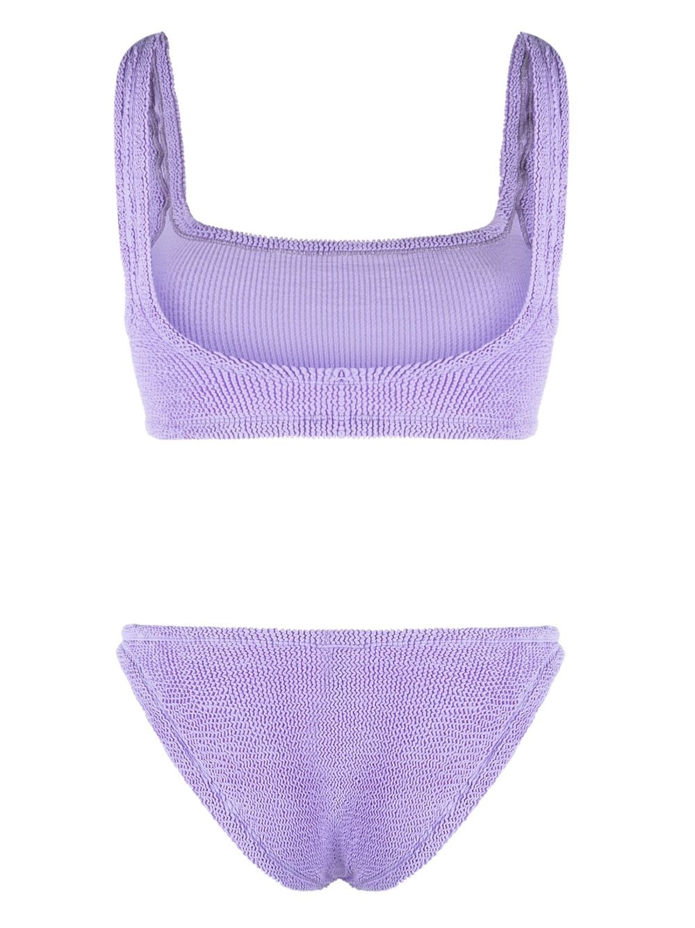 mid-rise crinkled bikini set - 2
