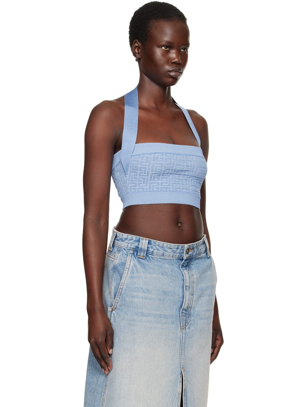 Blue PB Labyrinth Monogram Top - 2
