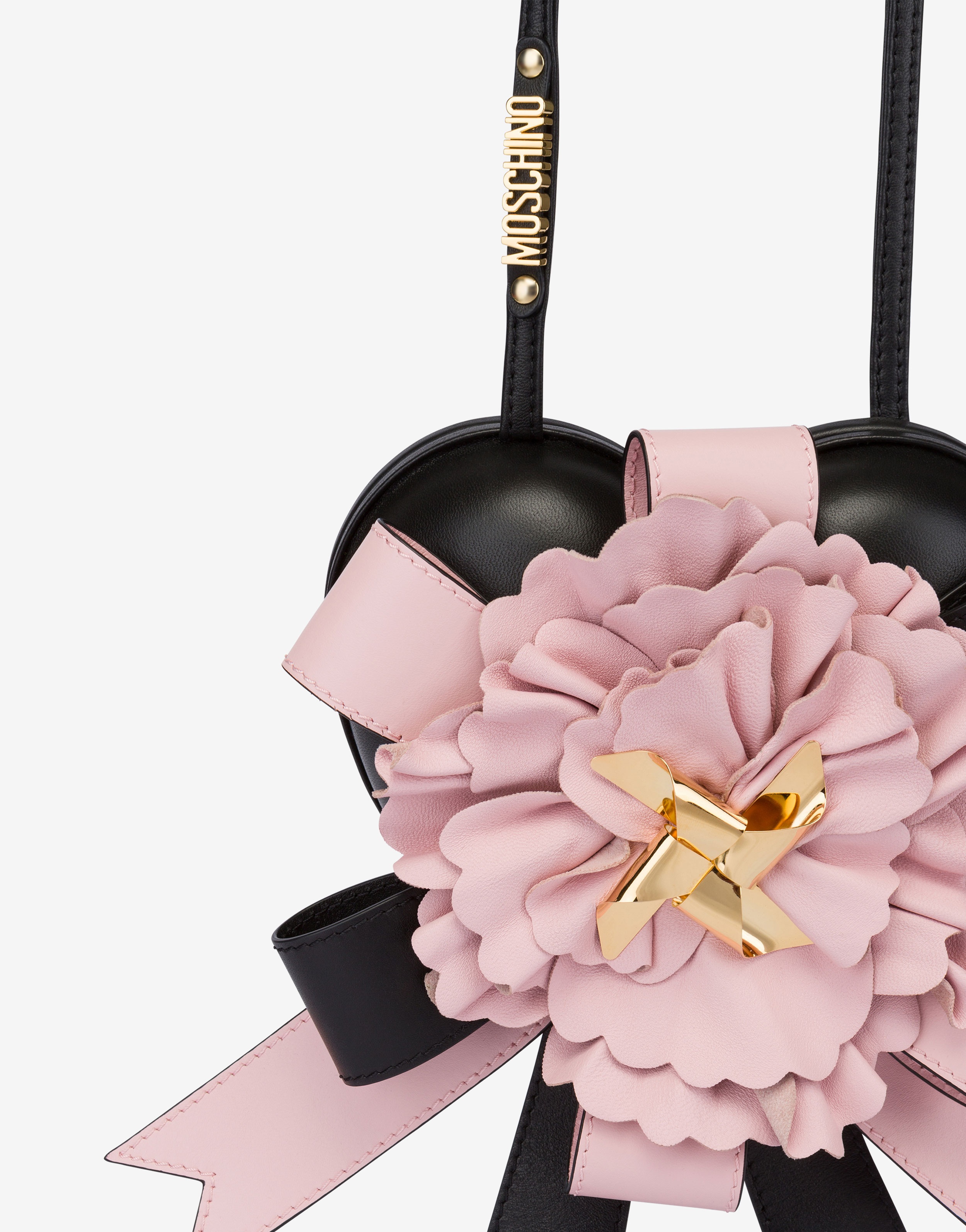 LEATHER FLOWER MOSCHINO HEARTBEAT BAG - 4