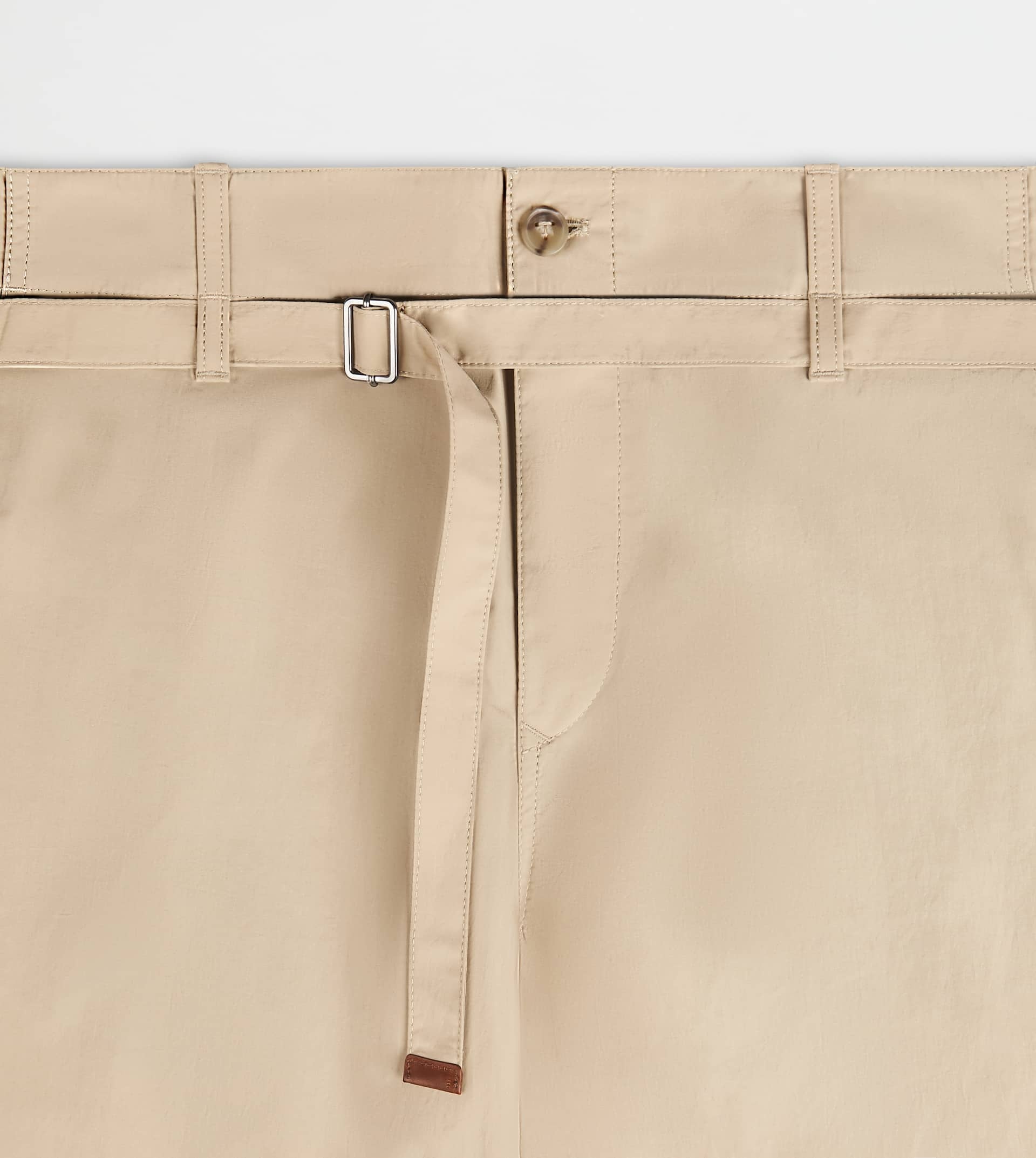 WORK PANTS IN RESIN-COATED POPLIN - BEIGE - 2