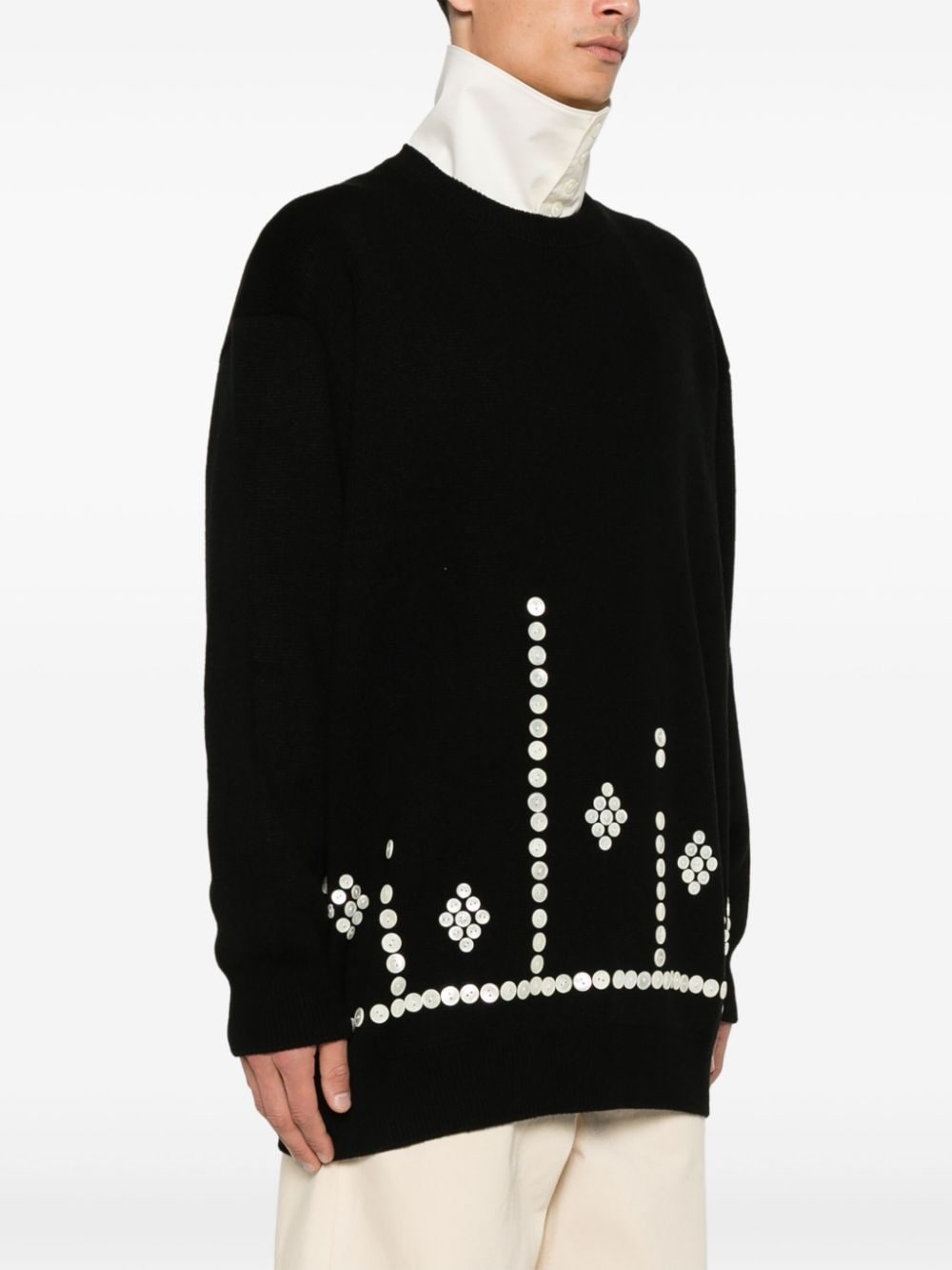 button-detailing sweater - 3