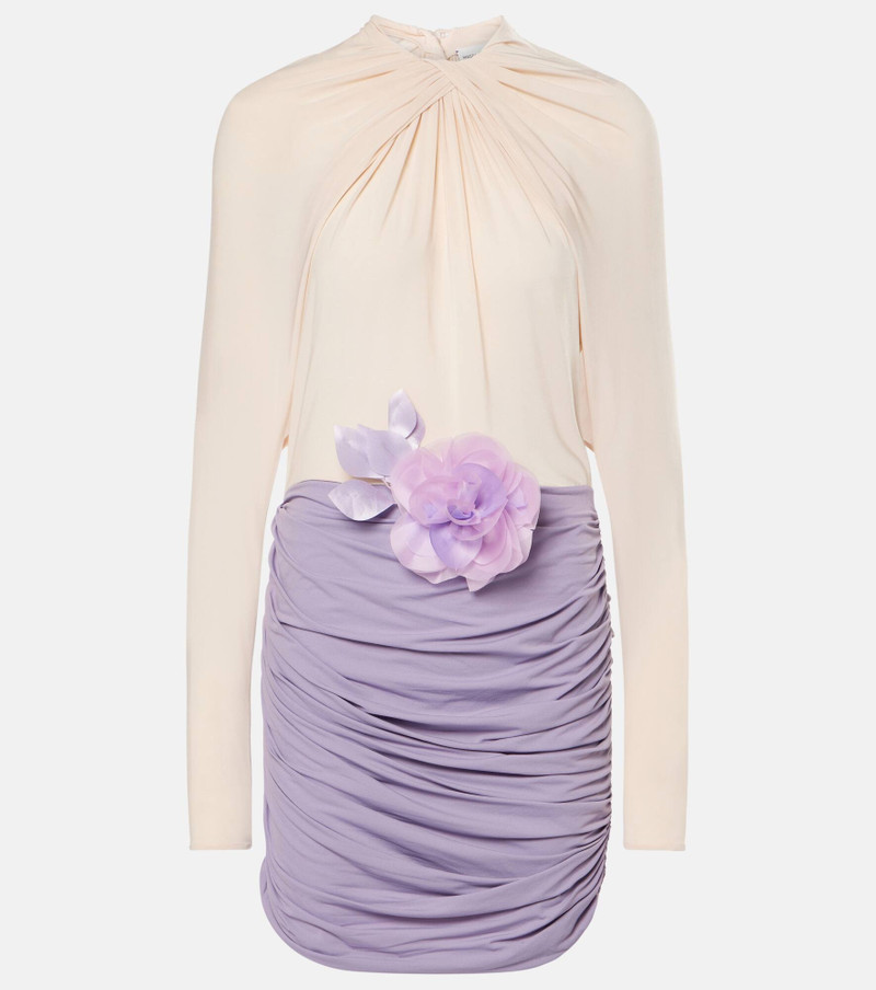 draped colour-block mini dress - 1