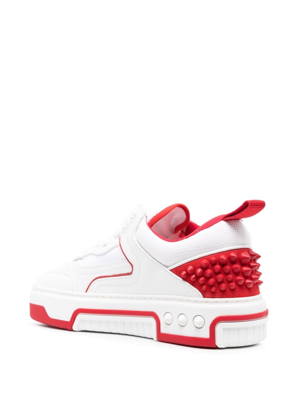 spike stud panel leather sneakers - 3