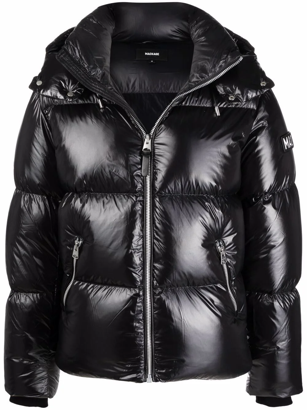 padded zip-up coat - 1