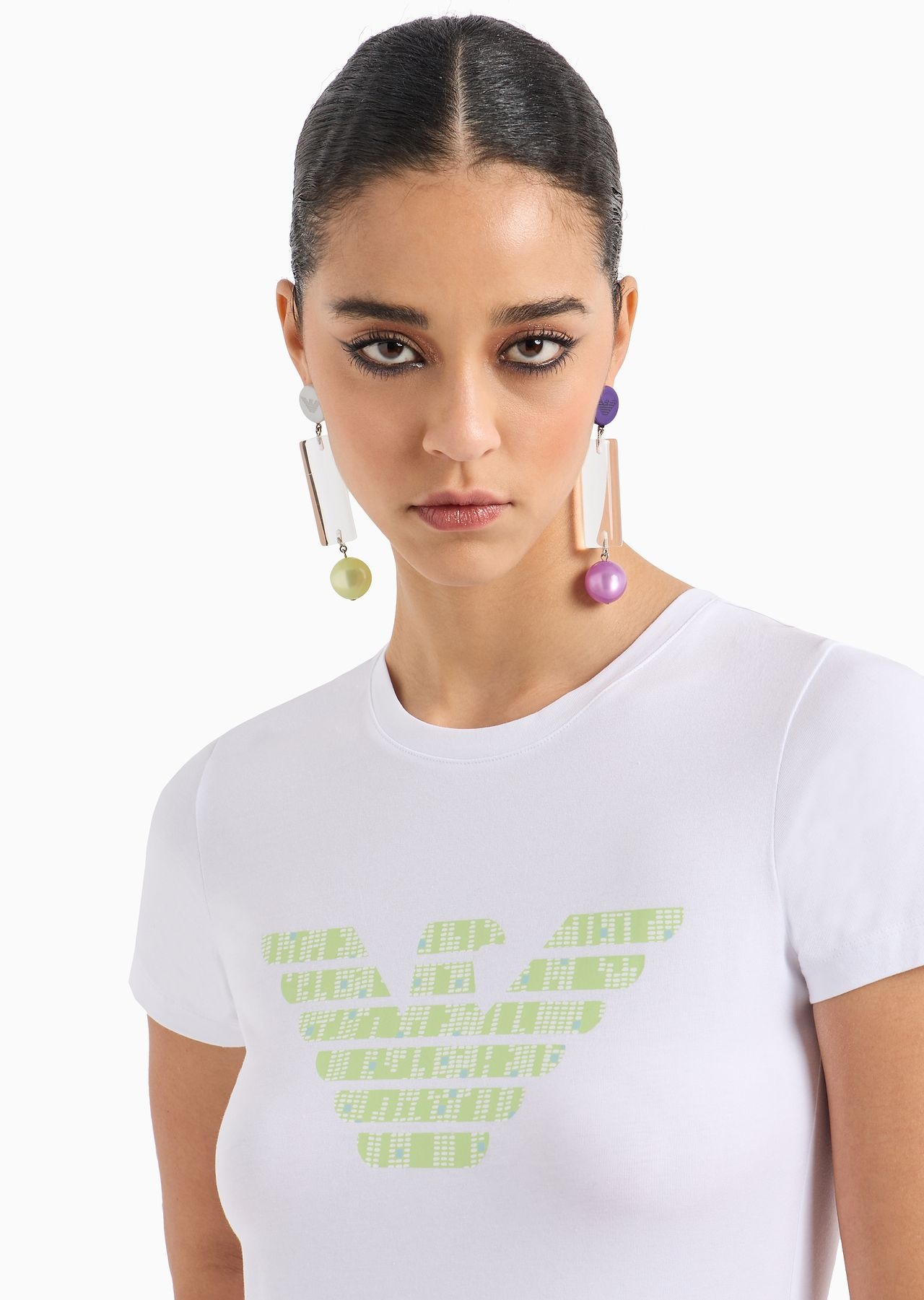 Organic stretch jersey T-shirt with ASV oversized eagle pattern - 5