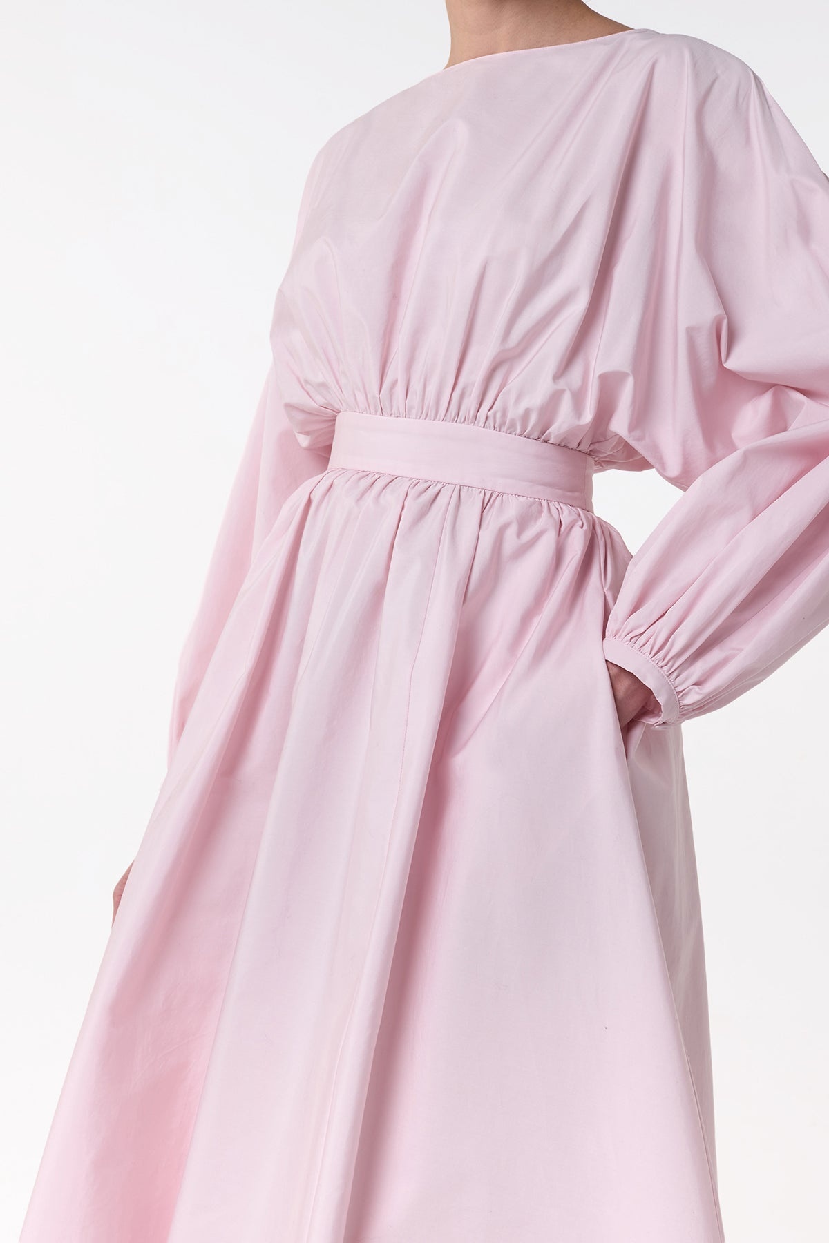 Ahmose Maxi Dress in Pale Blush Sea Island Cotton Poplin - 5