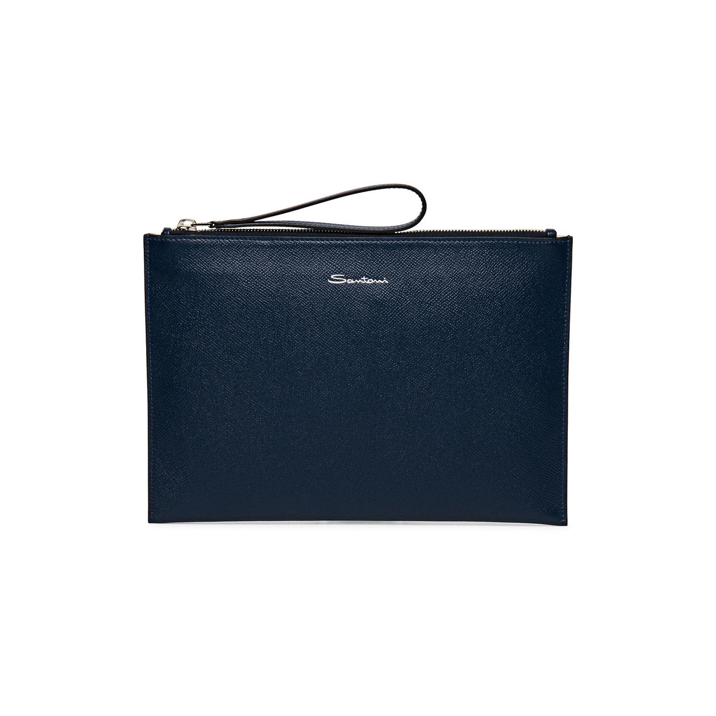 Blue saffiano leather pouch - 1