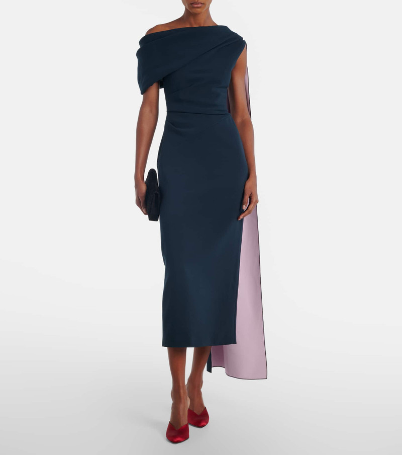 Roksanda Maite caped off-shoulder midi dress outlook