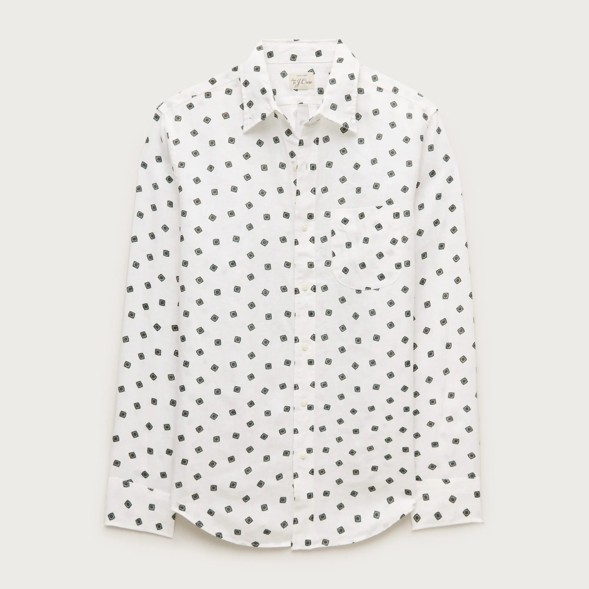 Linen point-collar shirt - 1