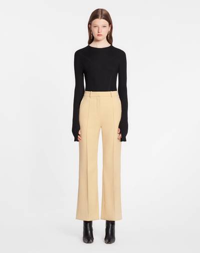 Lanvin ROUND NECK LONG SLEEVE RIBBED TOP IN SILK AND CASHMERE outlook