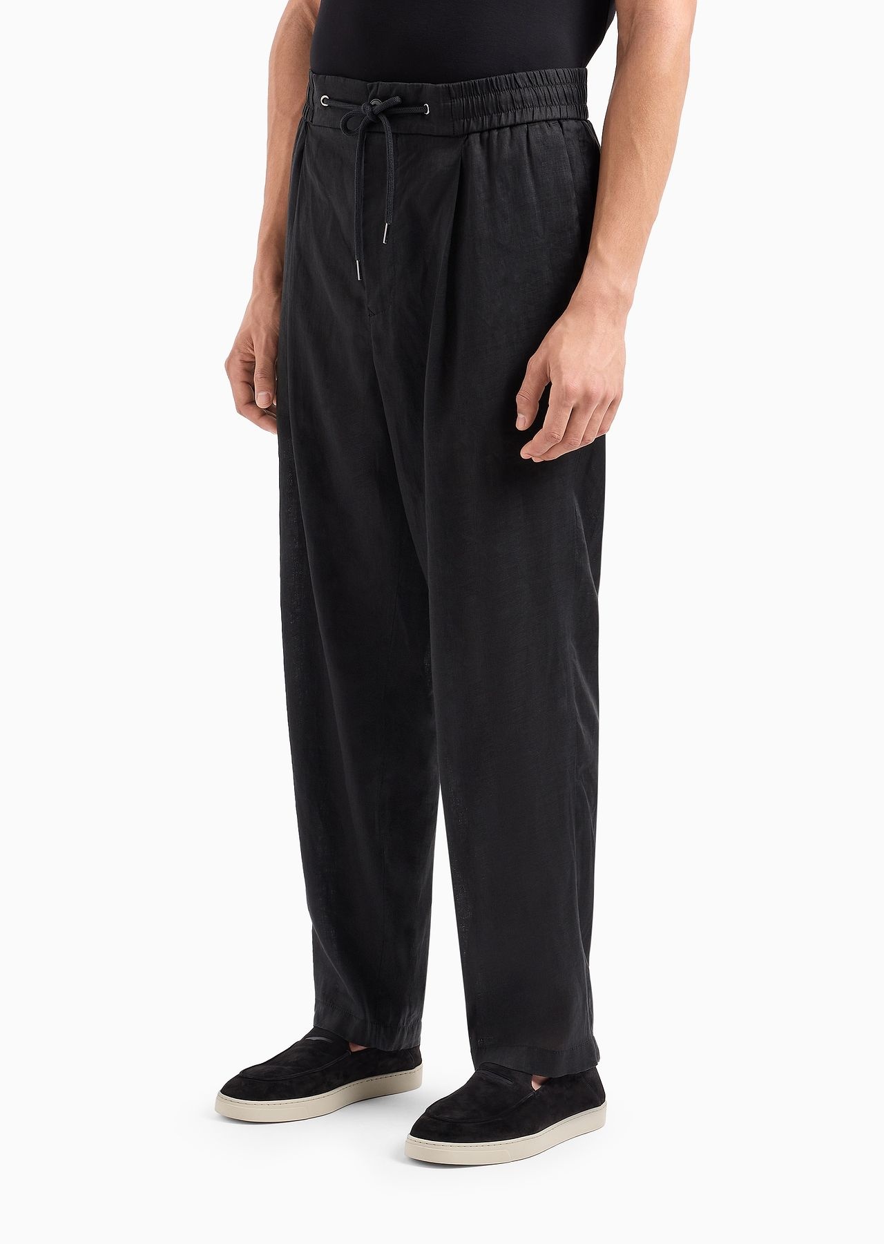 Single-pleat, linen-canvas trousers - 2