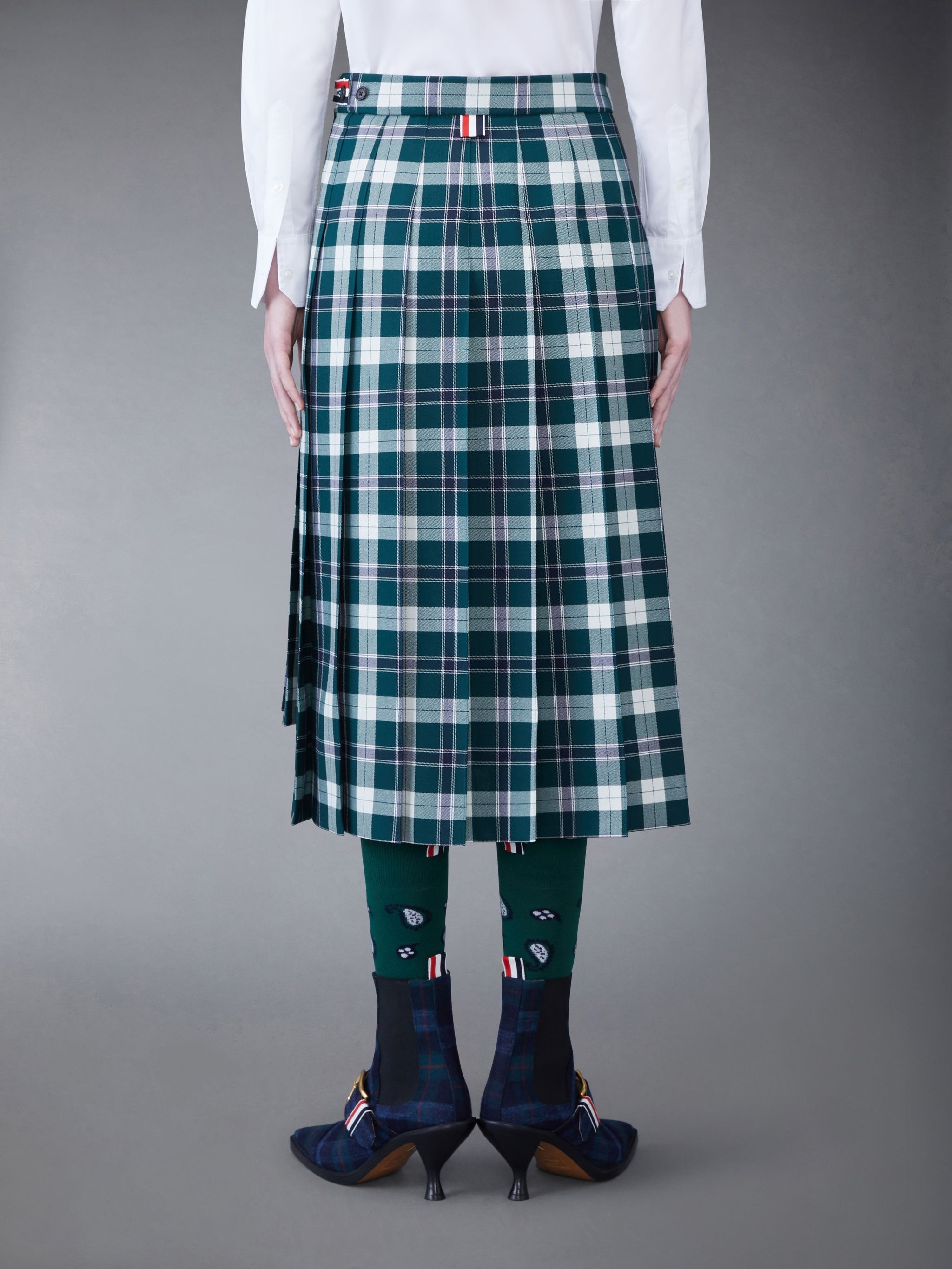 Tartan Twill Pleated Skirt - 3