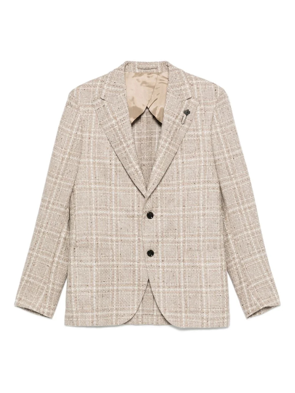 checked two-button jacket - 1