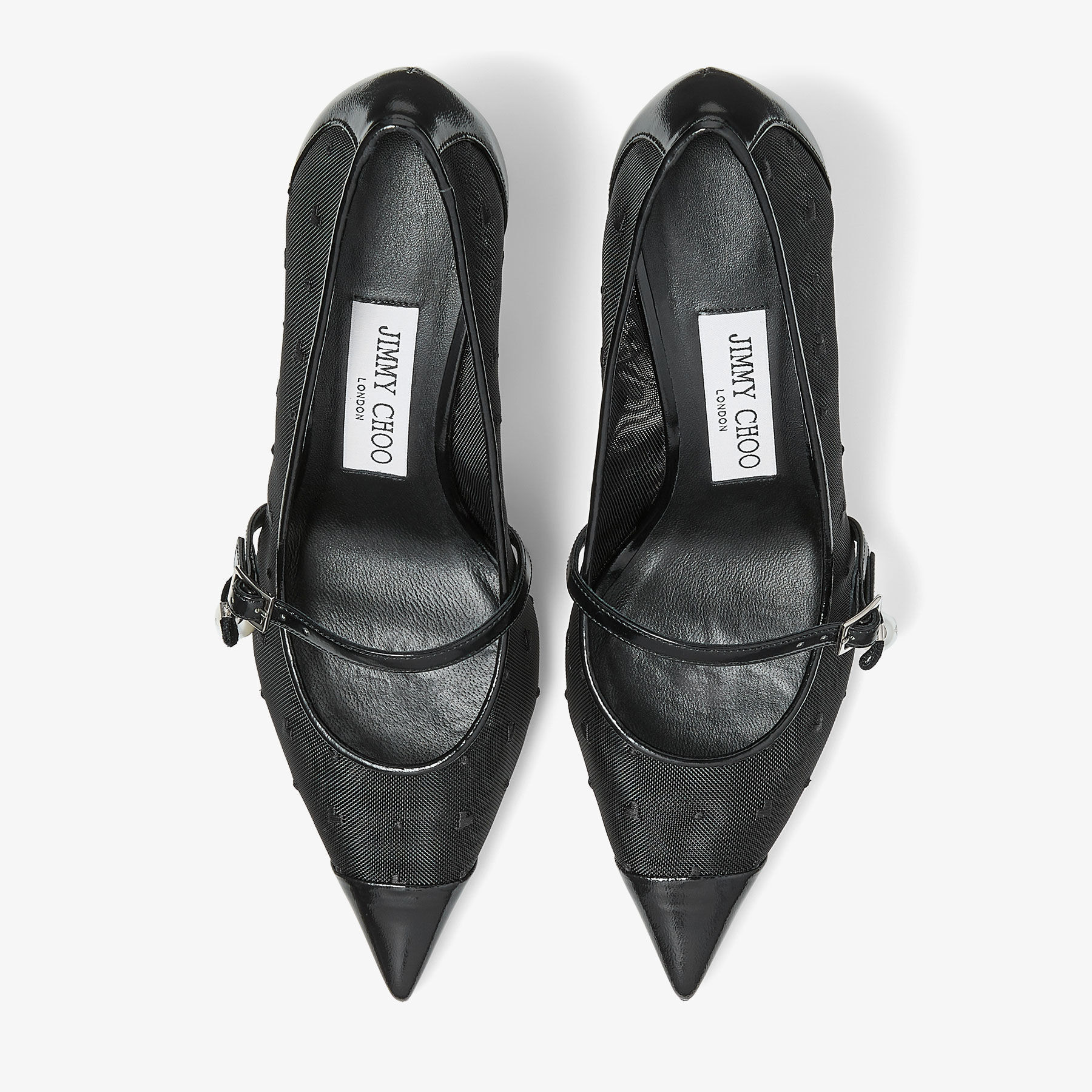 Aren Pump 65
Black Spazzolato and Heart Mesh Pumps with Pearl Charm - 5