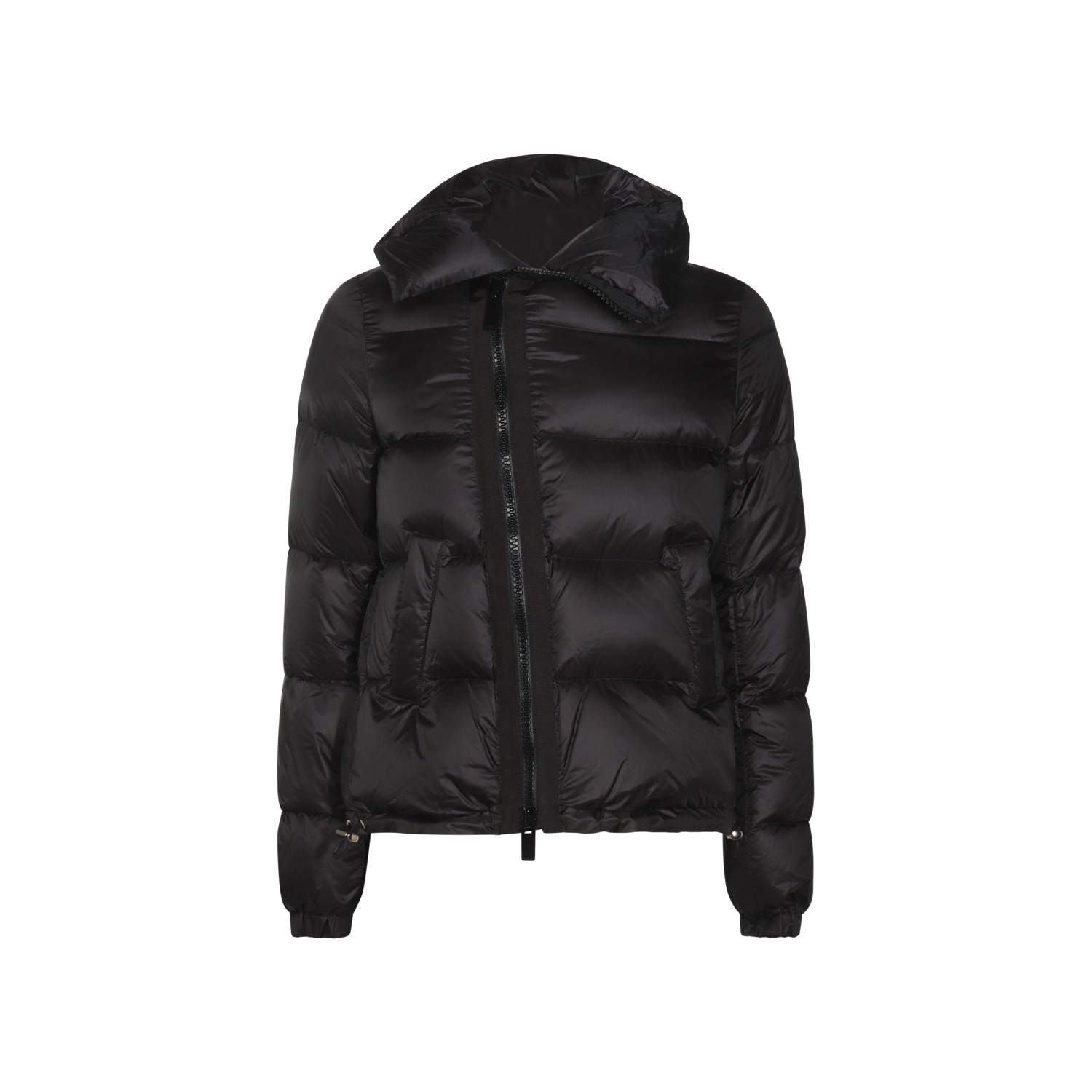 BLACK NYLON DOWN JACKET - 1