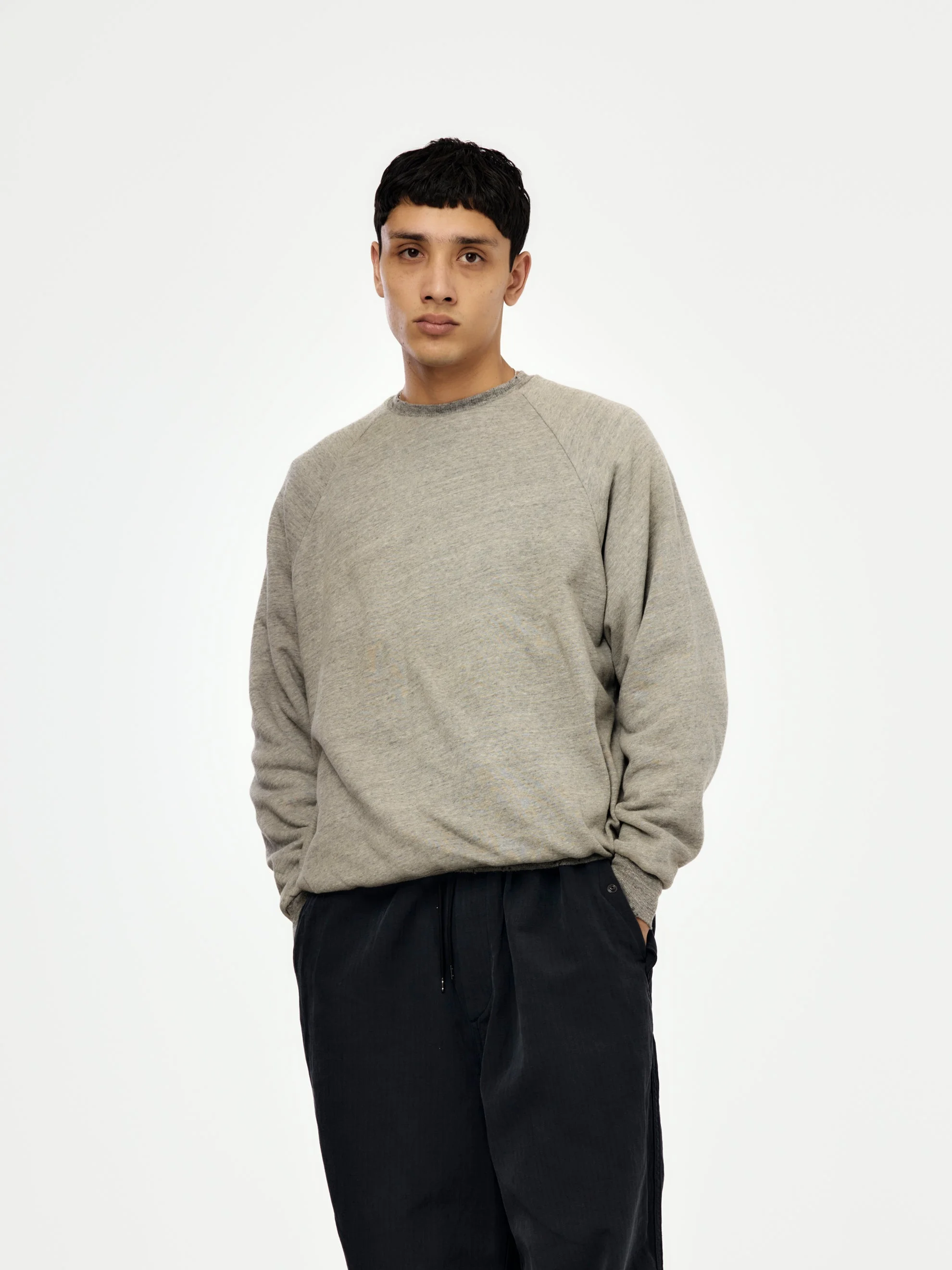 VINTAGE LIGHT WEIGHT REVERSIBLE SWEATSHIRT (GRAY / NAVY) (SIS) - 1