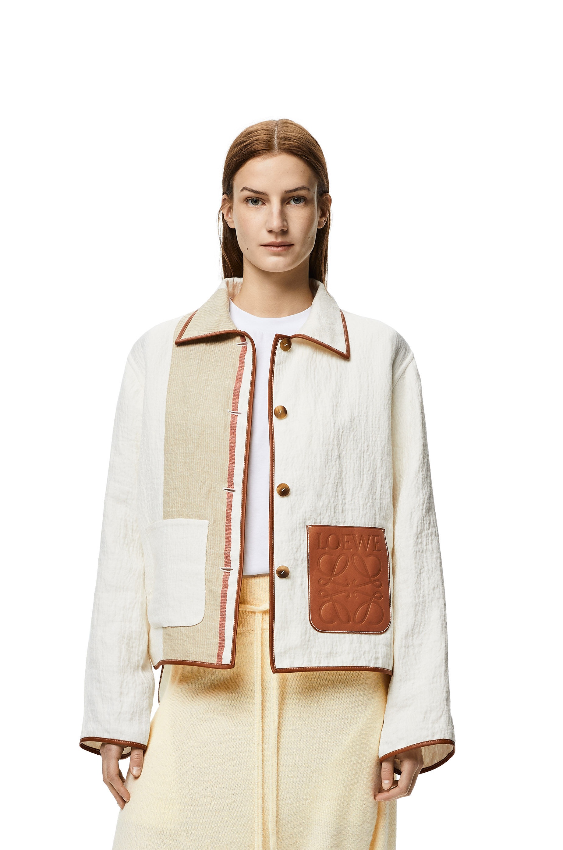 Stripe button jacket in cotton and linen - 3