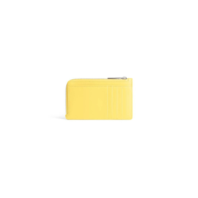 BALENCIAGA Women's Envelope Long Coin And Card Holder  in Yellow outlook