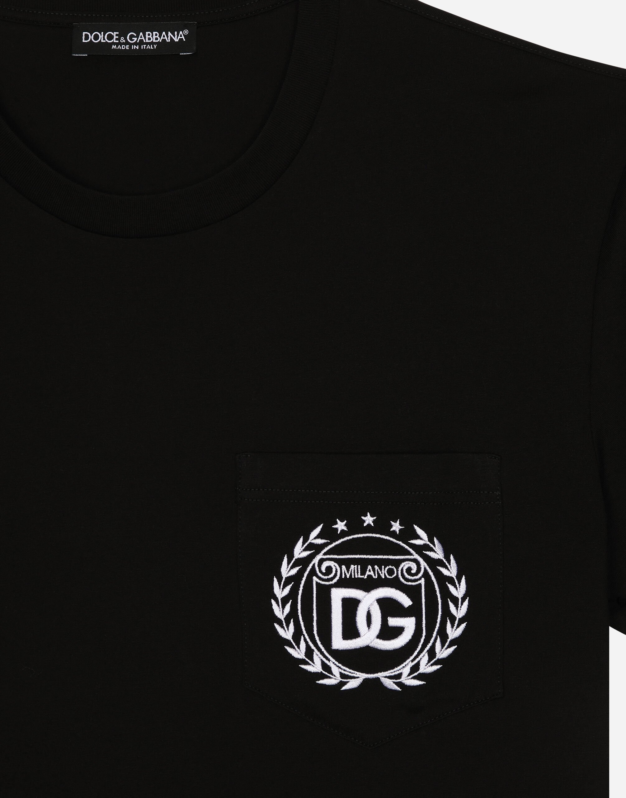 Cotton T-shirt with DG Milano logo embroidery - 3