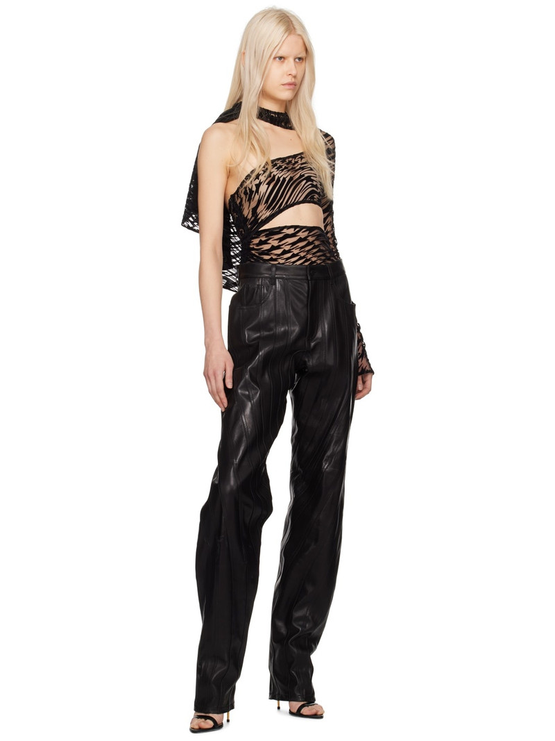 MUGLER Black Wrapped Bodysuit outlook