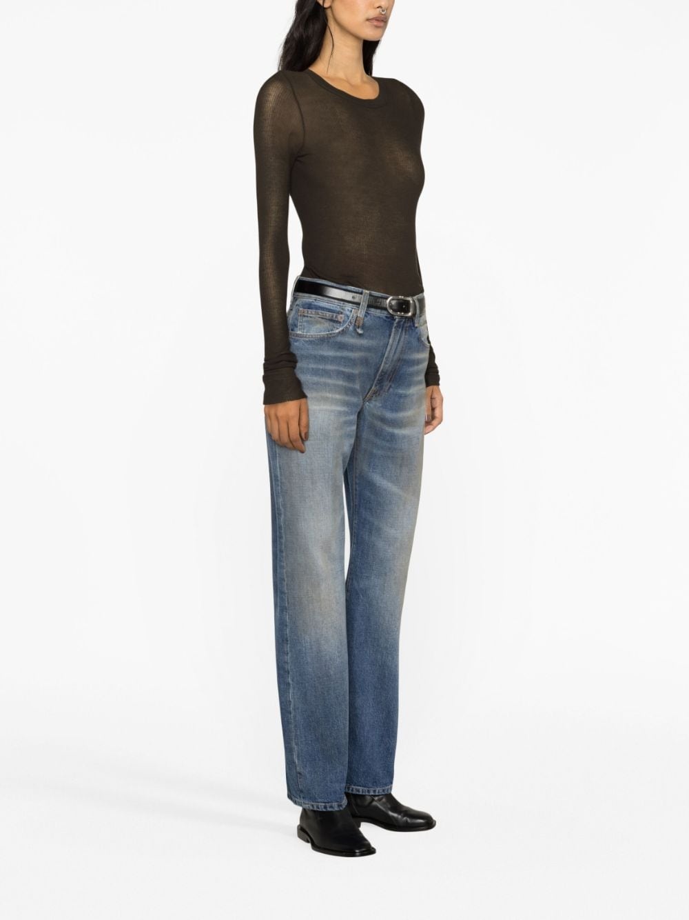 mid-rise straight-leg jeans - 3