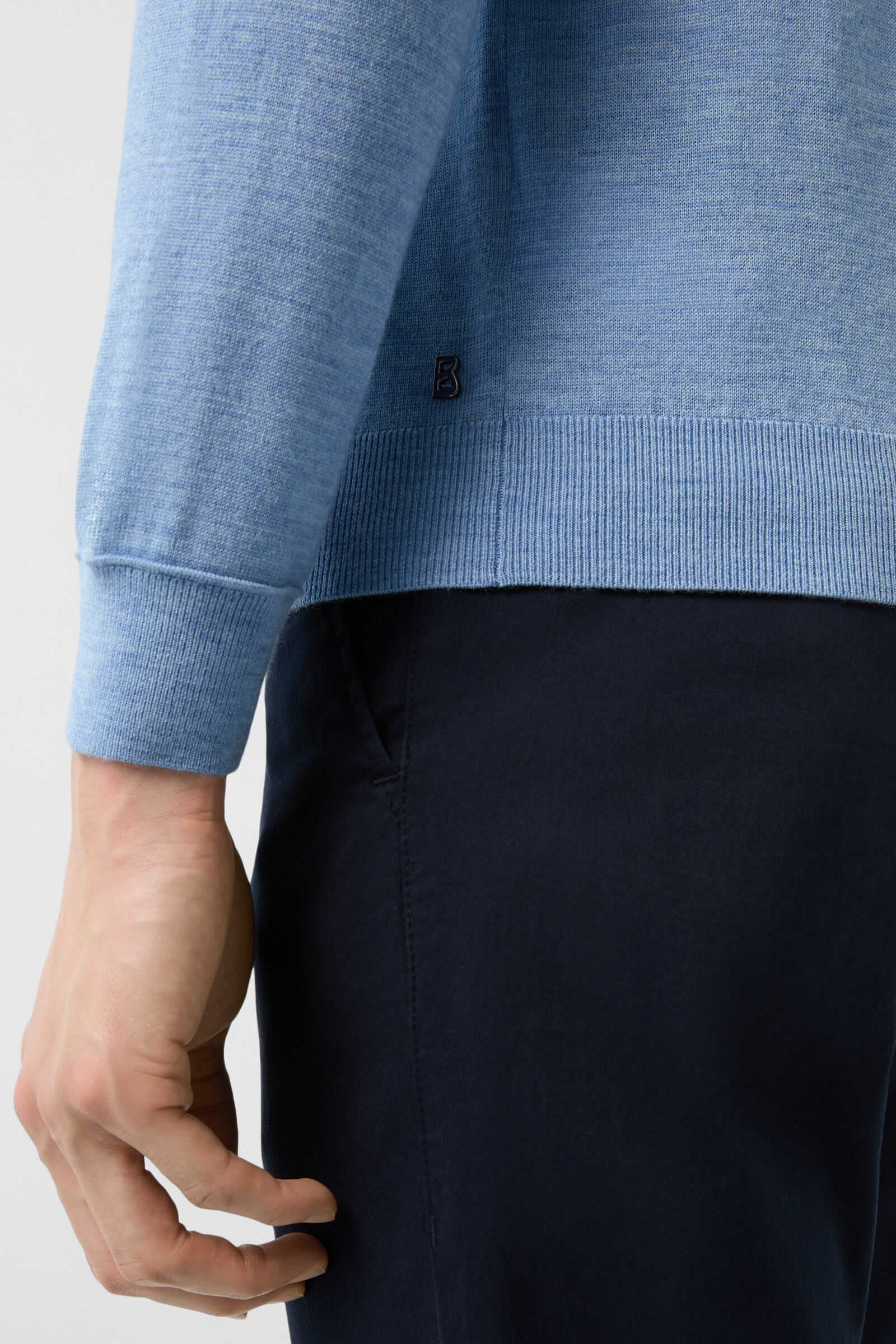 Virgin wool pullover Ole in Light blue - 4