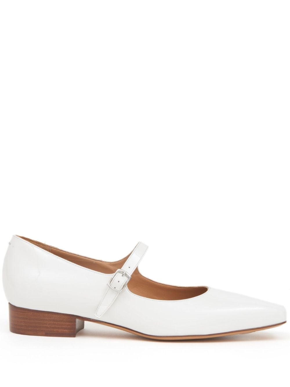 square-toe buckle-fastening ballerinas - 1