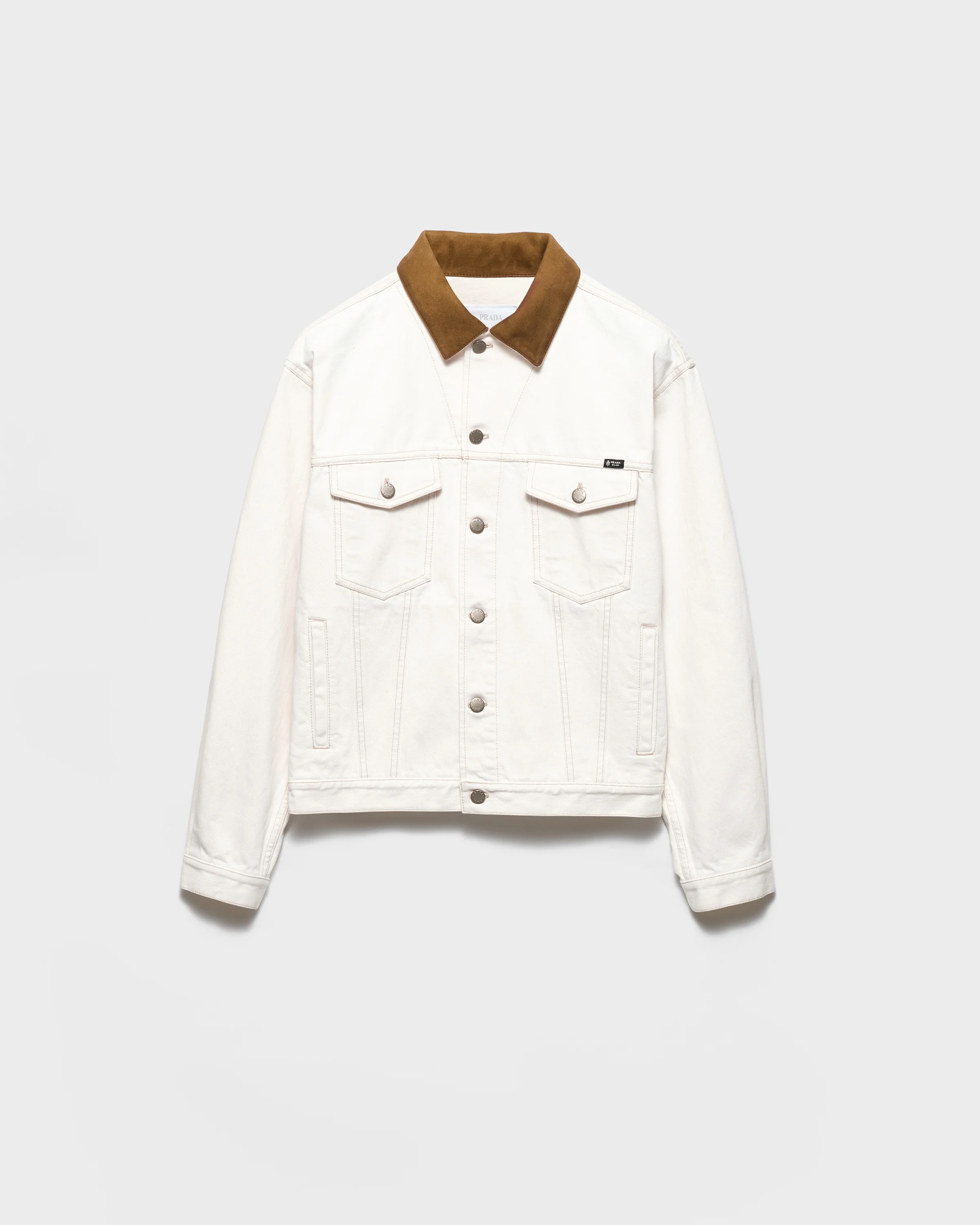 Old denim jacket with leather details - 1
