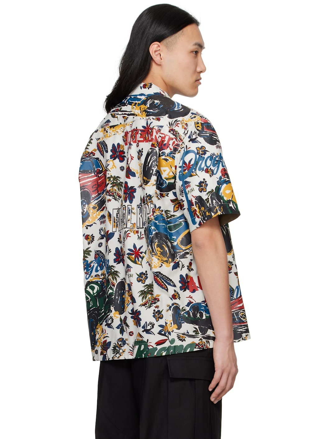 White Car Race Tropical Print Shirt - 3