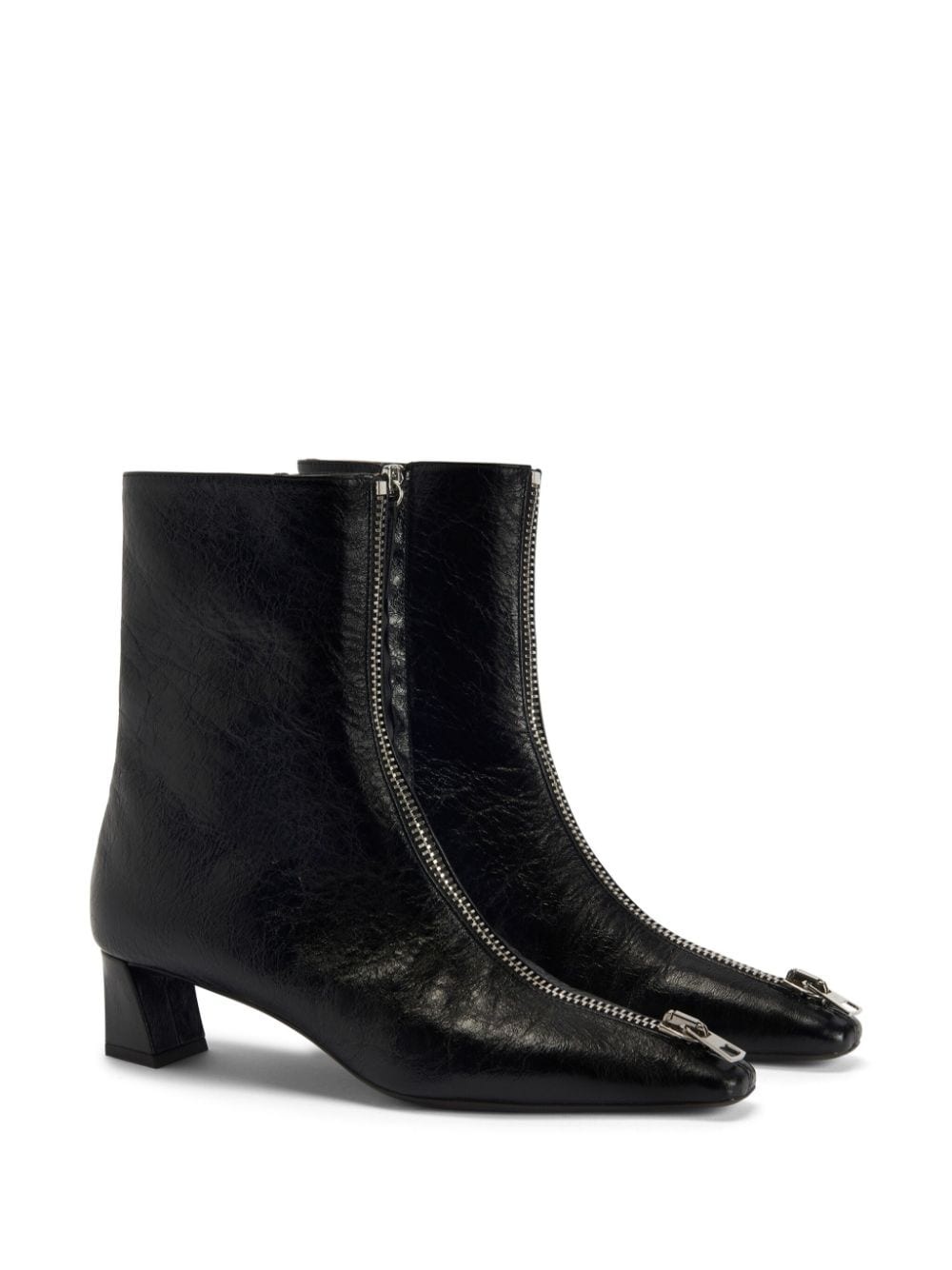 Oraine zip-detail leather ankle boots - 2