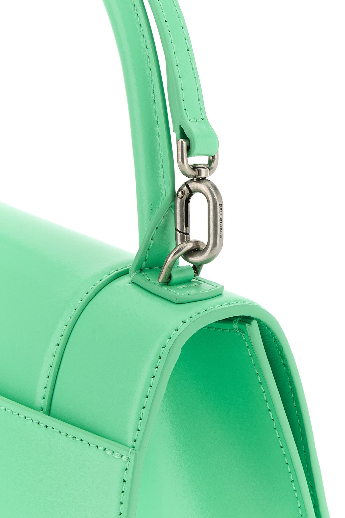 Mint green leather small Hourglass handbag - 4