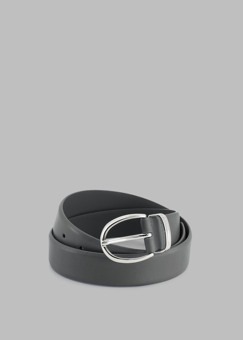 Ora Leather Belt - Grey/Silver 1