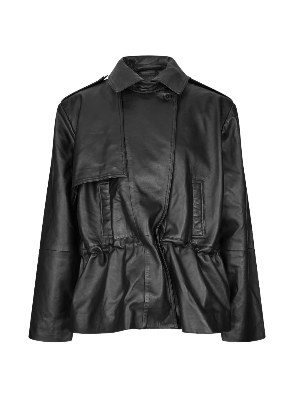 peplum leather jacket - 1