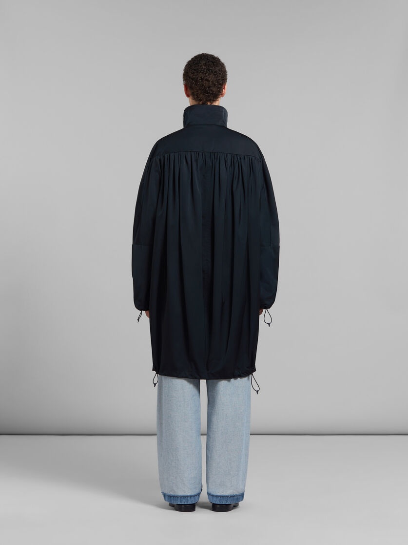 BLACK GATHERED TAFFETA PARKA - 3
