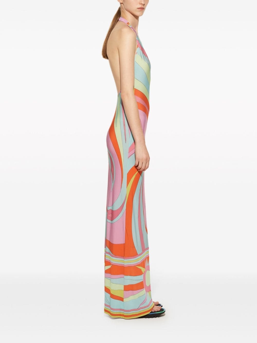 Cigni-print maxi dress - 3