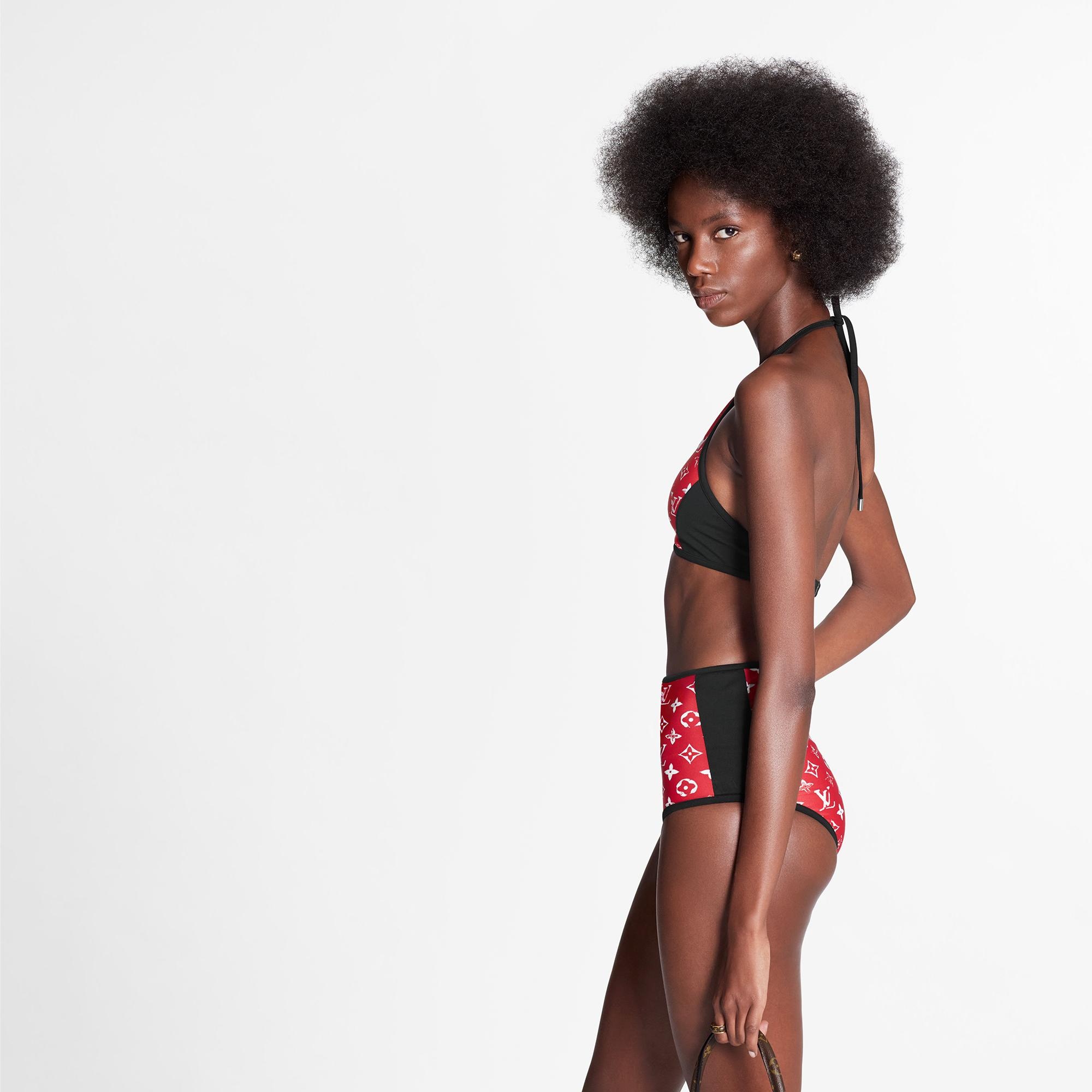 Sporty Monogram Halter-Neck Bikini Top  - 4