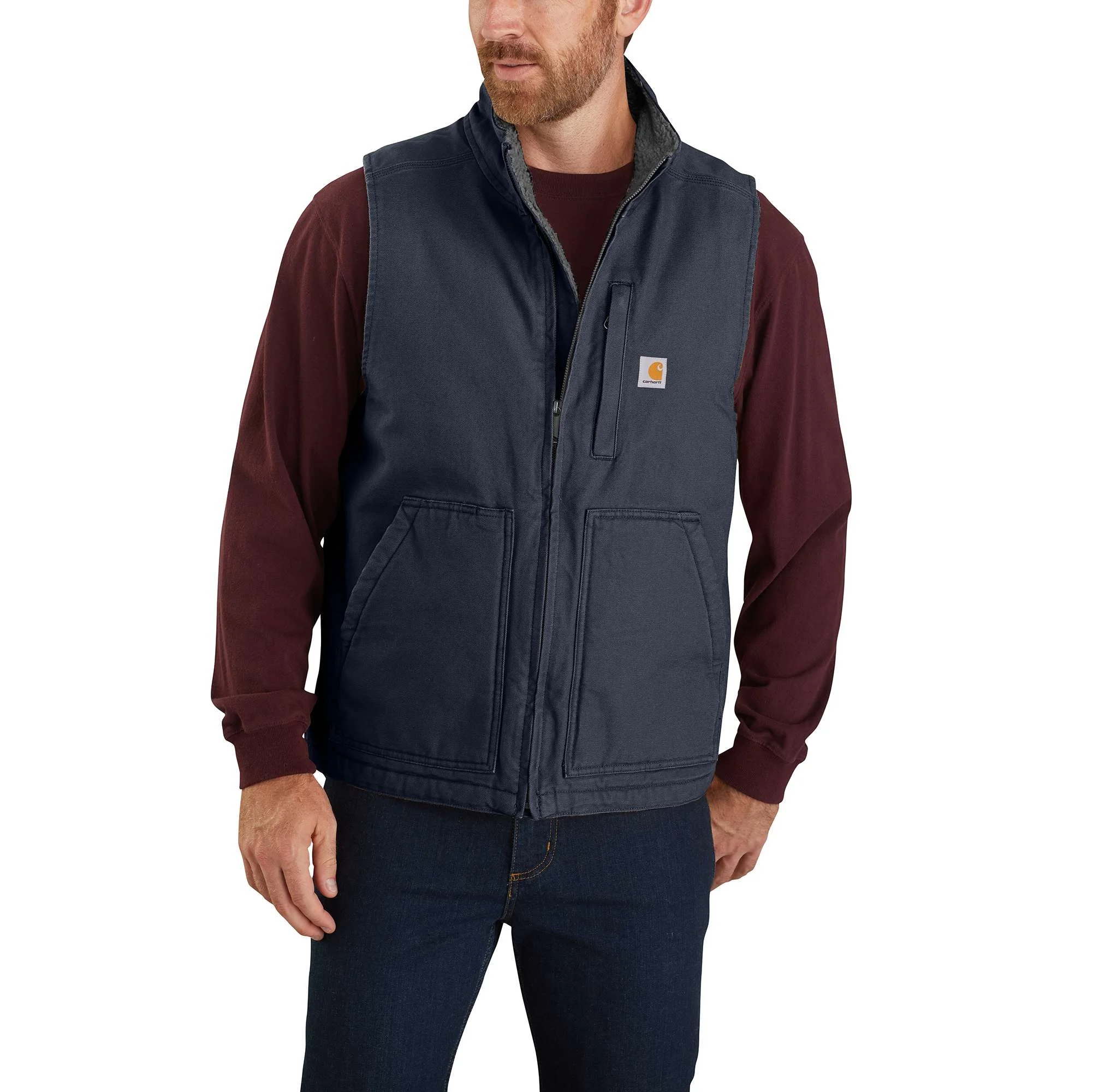 Washed Duck Mock-Neck Vest - 1