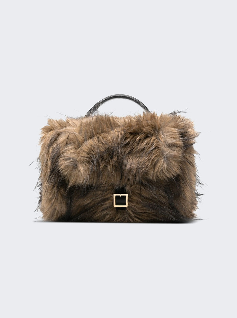 Faux Fur Muff Bag Beige 1