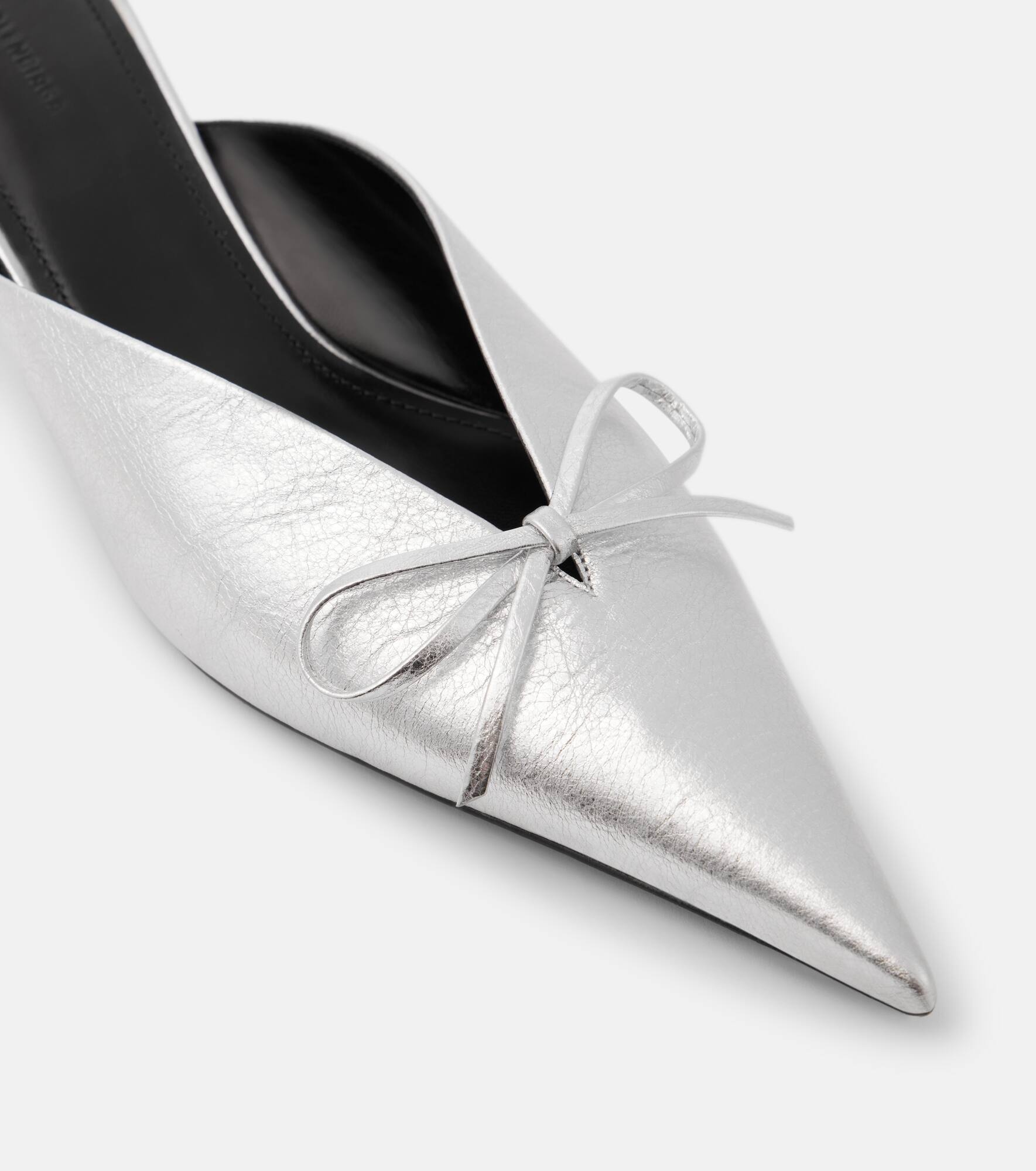 Knife Bow 40 metallic leather mules - 5