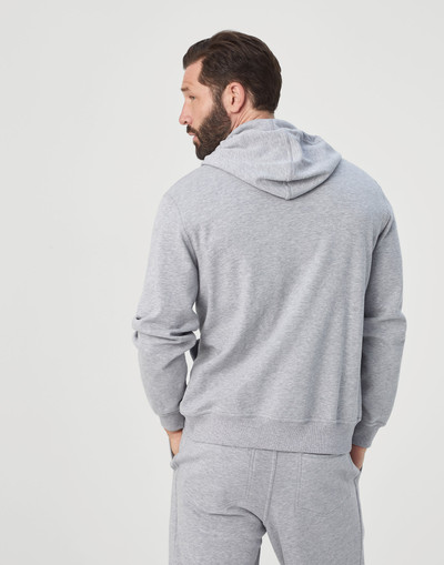 Brunello Cucinelli Techno cotton French terry hooded sweatshirt with zipper outlook
