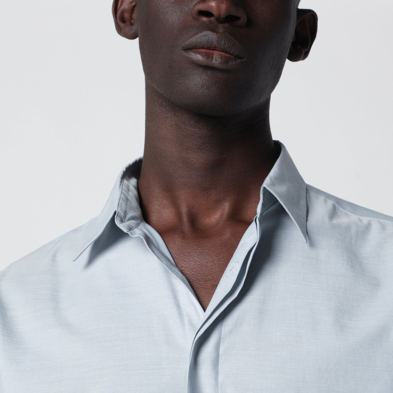 Light Blue Cotton Blend Shirt 4